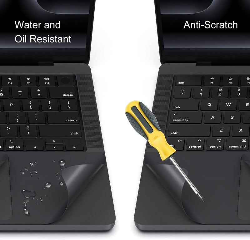 CASEDAO غطاء راحة اليد مع واقي لوحة اللمس لجهاز MacBook Pro 14 بوصة 2025-2023 M5 M4 M3 Pro Max A3434 A3112 A3401 A3185 A2992 A2918، ملصقات واقية لراحة المعصم - أسود فضائي - Image 2